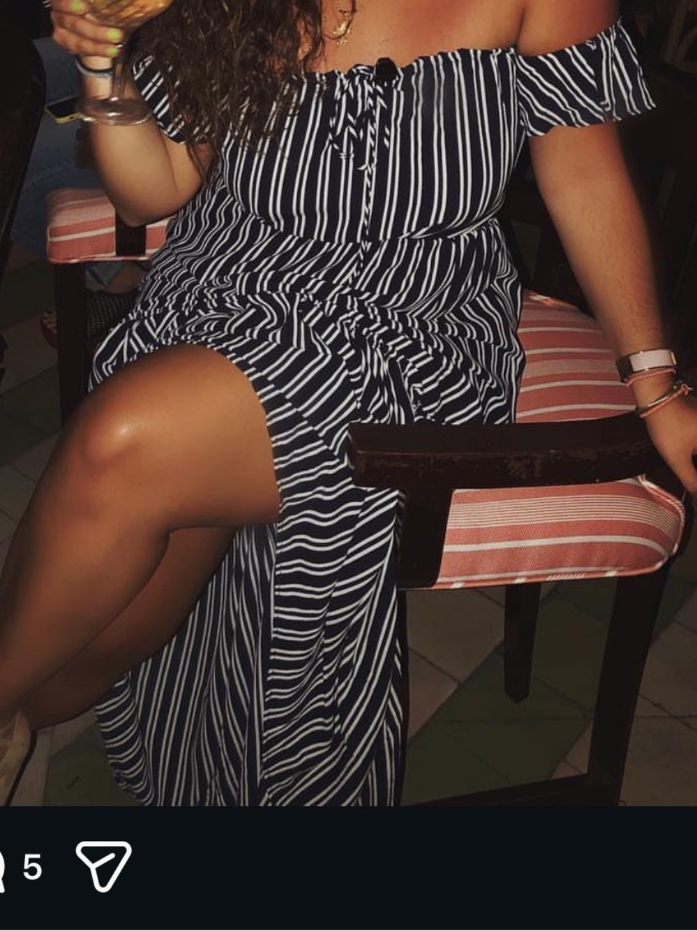 Striped Off-Shoulder Dress